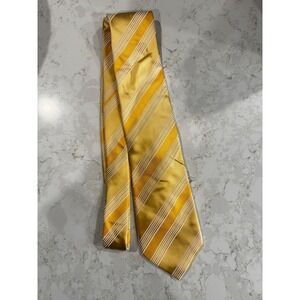Donald J Trump Signature Collection Silk Blend Striped‎ Tie Yellow Gold Formal